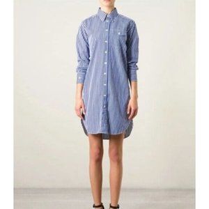 POLO RALPH LAUREN shirt dress long sleeve striped casual cotton blue white 6